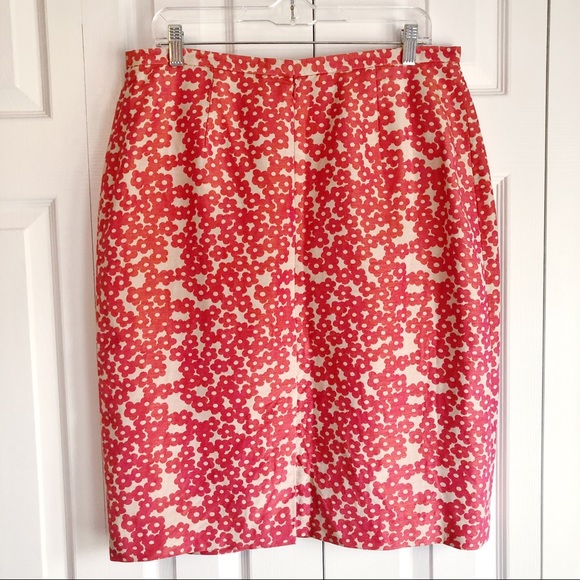 Doncaster Linen & Silk Salmon Pink Floral Print Mini Skirt Size 14 - Picture 10 of 16